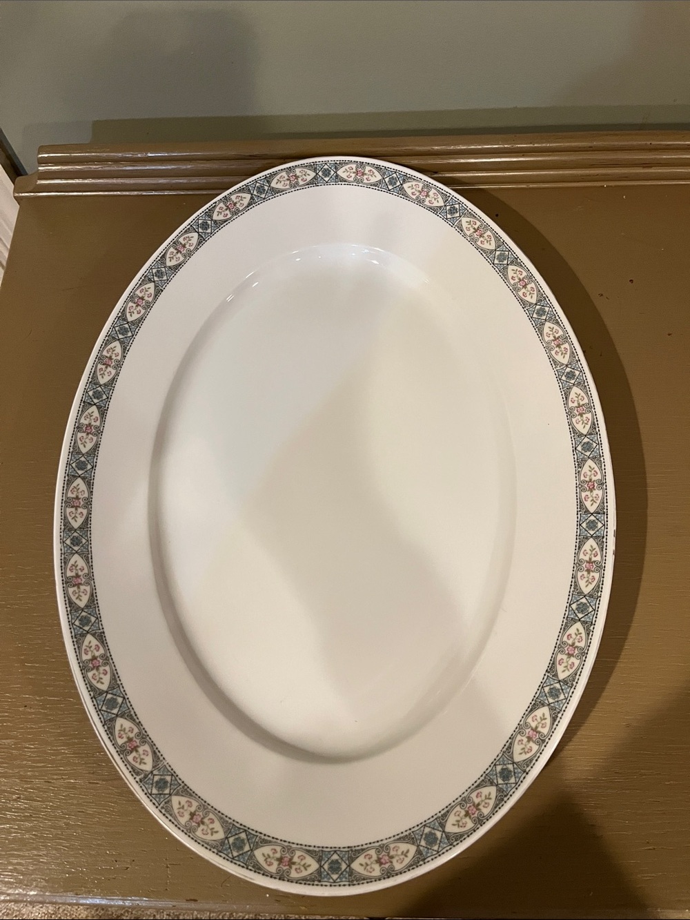 Vintage Hutschenreuther Selb Bavaria  Serving Platter floral & geometric design